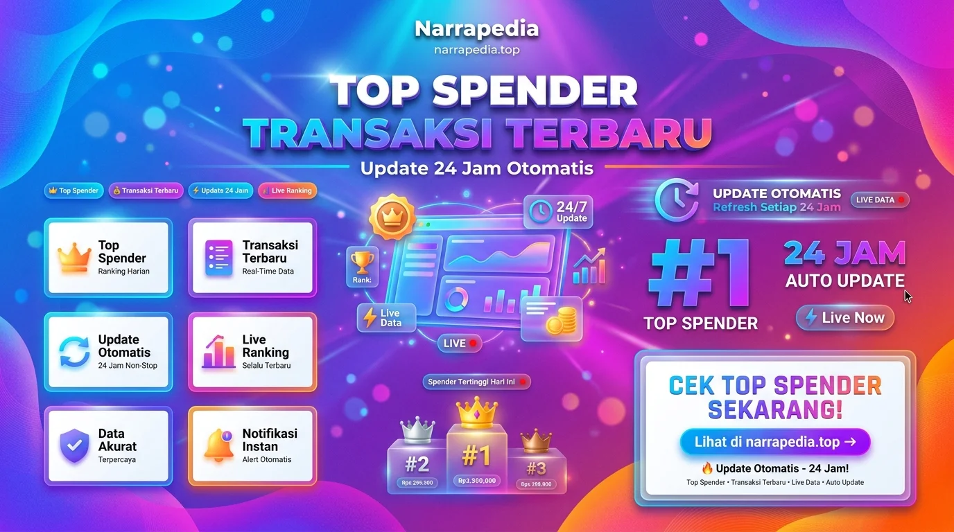 Leaderboard Narrapedia Pantau transaksi terbaru di Narrapedia secara real-time.